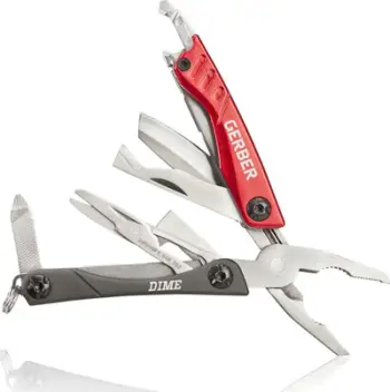 Multimjet 3M Peltor Gerber Dime, çelik inox, kompakt, i kuq