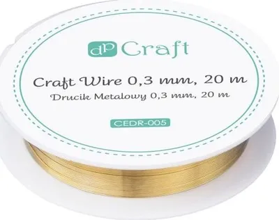 Tel dekorativ Dalprint Metal Wire, 0.3mm, 20m, ngjyrë ari - 1