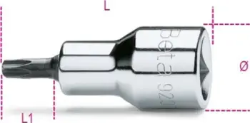 Çelës bit Torx Beta Tools 920TX, 1/2", T20, metalik