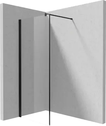 Mur dushi Deante Kerria Plus S, walk in, 90 cm, profil nero i zi