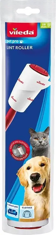 Rul pastrimi Vileda Pet Pro, për qime kafshësh dhe pluhur, i kuq