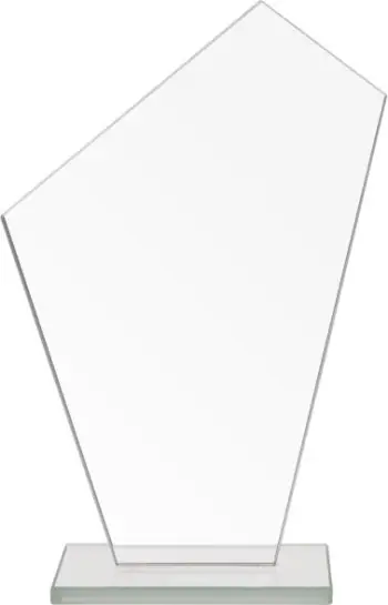 Kupë dekorative xhami Tryumf M64, 18.5 cm, bazë e palipuar, transparente