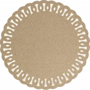 Napenë tavoline Guirlande, rrumbullake 38 cm, PVC, ngjyrë ari me shkëlqim