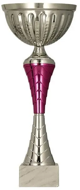 Kupë metalike Trophy 9273F, 21cm, diametër 8cm, argjend me vjollcë