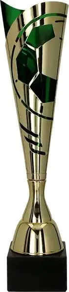 Kupë sportive Tryumf 3158F, 27cm, metal, ari dhe e gjelbër