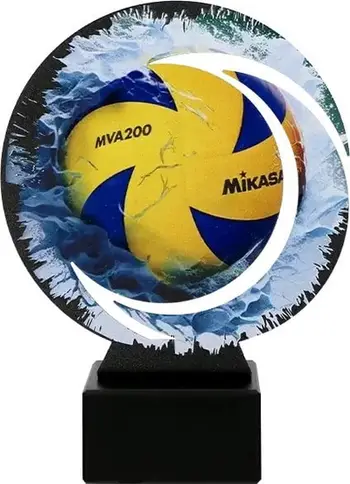 Kupë trofe metalike Volleyball, bazë mermeri, e artë