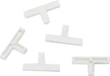 Ndarës pllaka plastikë T, 2.0mm, 125 copë, të bardhë
