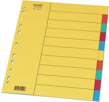 Ndarës kartoni Elba Colored Cardboard Dividers 605000, 10 fletë, A4, shumëngjyrësh