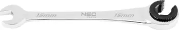 Çelës kombinues Neo Tools 09-262, me raci, 15 mm, i argjendtë