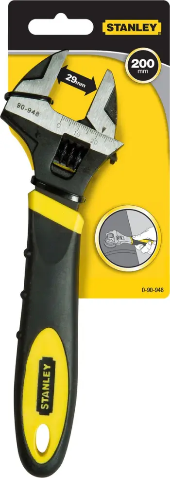 Çelës i rregullueshëm Stanley Swedish 0-90-948, 200mm, dorezë gome, gri