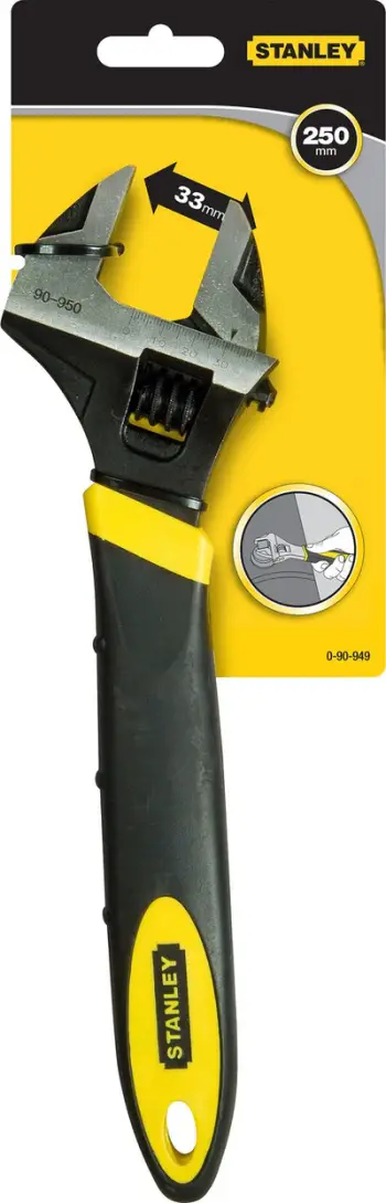 Çelës i rregullueshëm Stanley 0-90-949, 250mm, dorezë gome, gri