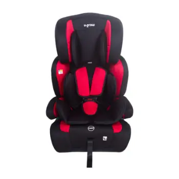 Sedilje auto U-grow R129 i-Size, 76-150 cm, 15 muaj-12 vjeç, e kuqe e zezë