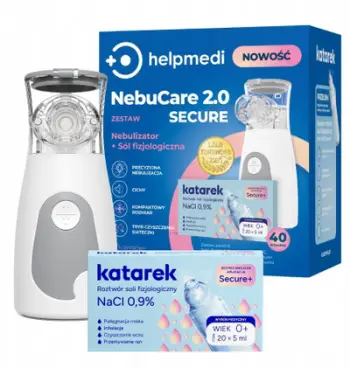 Nebulizator HelpMedi Katarek NebuCare 2.0 Secure Set, pa kabllo, për fëmijë dhe të rritur