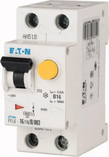 Ndërprerës diferencial Eaton PFL6-32/1N/B/003, 32A, 30mA, njëfazor