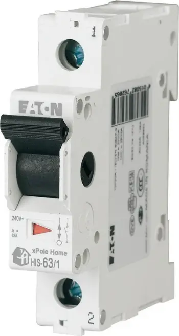 Çelës izolues modular Eaton HIS-63/1, 63A, 1P, i bardhë