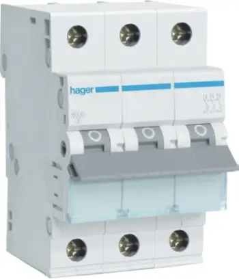 Ndërprerës mbi-rryme Hager MBN320E, 3P, 20A, i bardhë