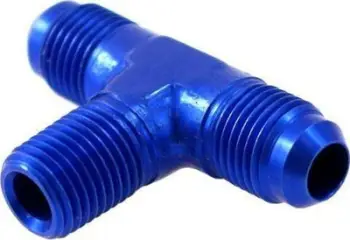 Ndlidhës T TurboWorks AN6, 1/4"-18NPT, alumini, i argjendtë