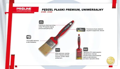 Furçë e sheshtë Proline Premium Flat Brush, 40mm, univerzale, dorezë TPR - 3