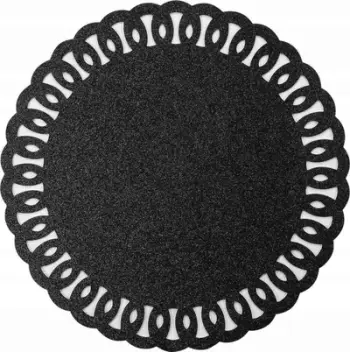 Nënpjatë Douceur d’intérieur Round Glitter, Ø 38 cm, plastike PVC, e zezë