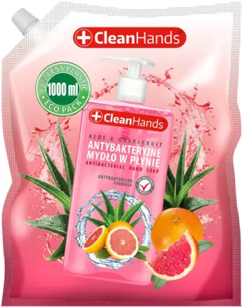 Sapun i lëngshëm për duar CleanHands Aloe Grapefruit, antibakterial, refill 1000ml