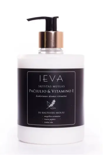 Sapun i lëngshëm për duar Ieva Patchouli Vitamin E, 500ml, transparent