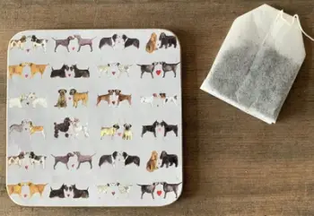 Nënset filxhani Teka Mug Mat C196 Adorable Dog Pairs, rezistent ndaj nxehtësisë, shumëngjyrësh