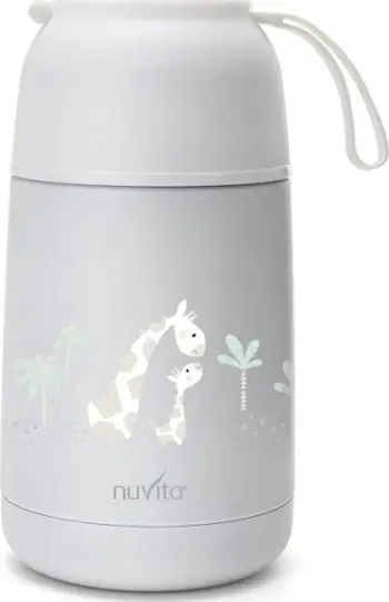 Termos Nuvita Thermos, 500 ml, dorezë silikoni, i bardhë