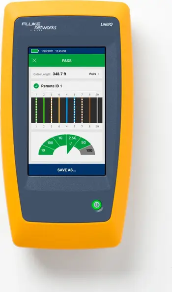 Testues rrjeti Fluke Networks LinkIQ LIQ-100, Ethernet deri 10 Gb/s, PoE, portokalli