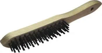 Furçë metalike çeliku WIRE BRUSH A120, 3 rreshta, 255mm, e verdhë