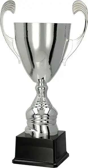 Kupë trofe Victoria Sport Metal Cup, metal, me bazë plastike, argjendi