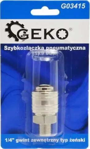 Kupletë pneumatike GEKO, lidhje e shpejtë, filetë e jashtme 1/4", metalike