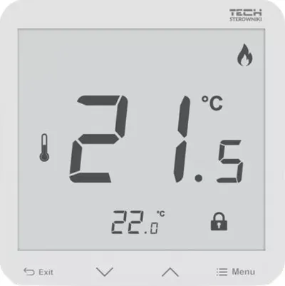 Termostat wireless Tech R-8pz Plus, 230V, montim në mur, i bardhë - 1