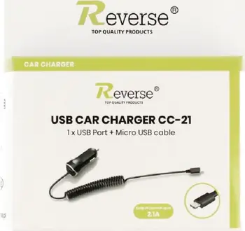 Ngarkues makine Reverse CC-21, 2.1A, Micro USB 1.2m, i zi