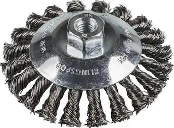 Furçë konike metalike Klingspor K. CONICAL BRUSH BK600Z, 115mm, M14, metalike