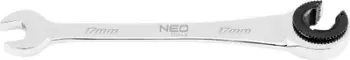 Çelës unazë me racë Neo Tools 09-264, 17 mm, çelik krom vanadium, i argjendtë