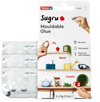 Ngjitës formues Sugru Mouldable Glue, set 3 copë, 3.5g, i bardhë - 1