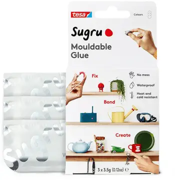 Ngjitës formues Sugru Mouldable Glue, set 3 copë, 3.5g, i bardhë