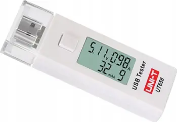 Testues USB Uni-T UT658, matës tensioni dhe rryme, LCD, i kuq