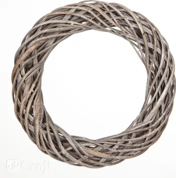 Kurorë dekorative wicker, 36 cm, gri