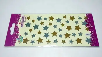 Ngjitëse dekorative 3D Titanum Stars, 43 copë, ari dhe argjend