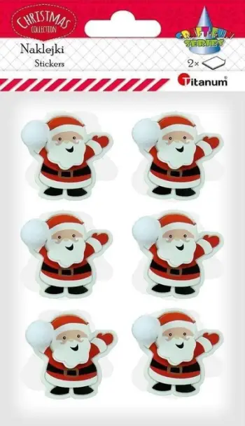 Ngjitëse 3D letre Titanum Santa Hats, set dekorativ, shumëngjyrëshe