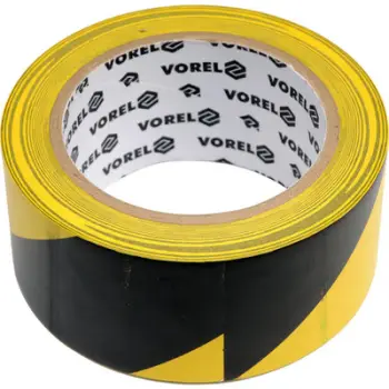 Ngjitës paralajmërues Vorel, 48mm x 33m, i zi / i verdhë