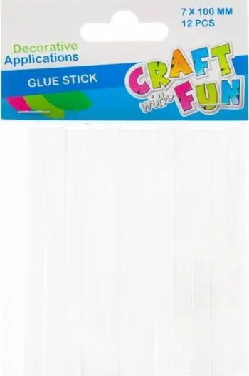 Ngjitës për pistoletë të nxehtë Craft with Fun Transparent, shkopinj ngjitësi 12 copë, transparent