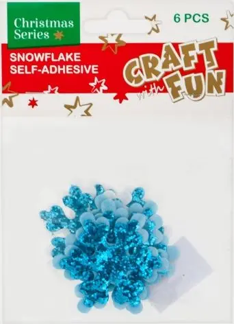 Ngjitëse dekorative Craft with Fun Snowflake, 6 copë, 12x17x1cm