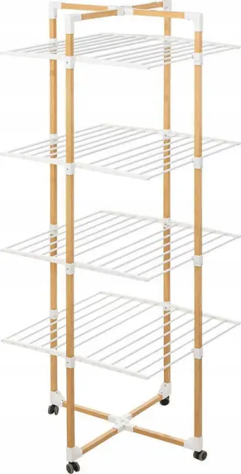 Tharëse vertikale për rroba 5five Tower, 40m, me 4 rrota, efekt dru natyral