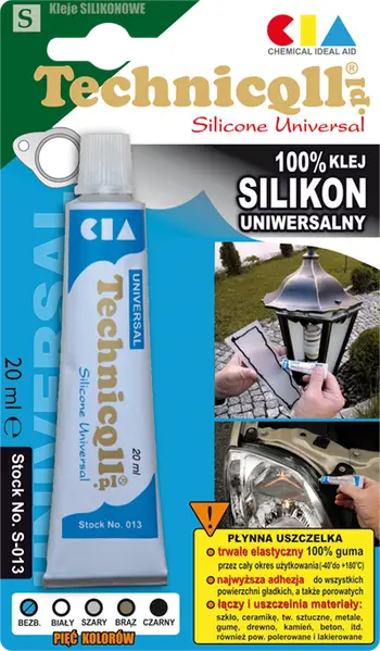 Ngjitës silikoni Technicqll Clear, universal, transparent, 20 ml