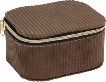 Kuti bizhuterish Jewelry Box Corduroy Casket, 11.5x9.5x6 cm, korduroi, me zinxhir