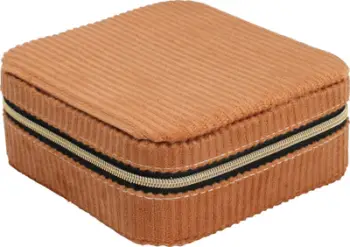 Kuti bizhuterish Home Styling Corduroy Trinket 12x12x5 cm, me pasqyrë, me zinxhir