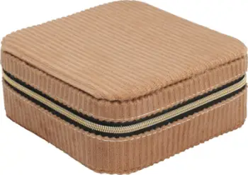 Kuti bizhuterish pa markë Jewelry Box For Small Items Corduroy, 12x12x5 cm, korduroy, me zinxhir