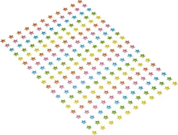 Ngjitësa dekorativë Brewis Colorful Stars, folie, 220 copë, shumëngjyrëshe